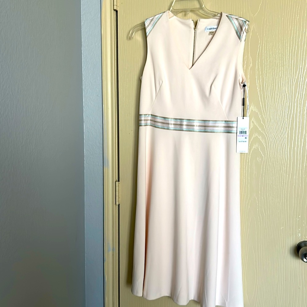 Calvin Klein beautiful dress perfect for Easter peach color